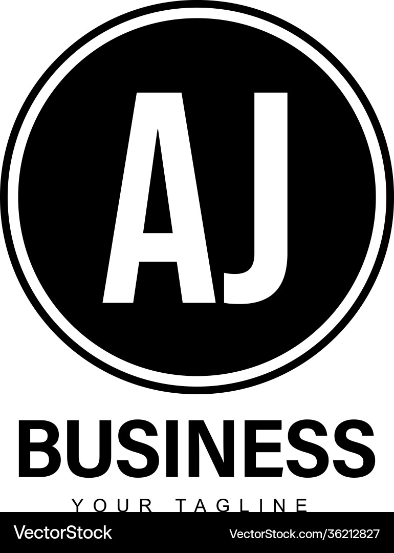 Aj initial a logo design with abstract style Aj initial a logo design with abstract style vector image