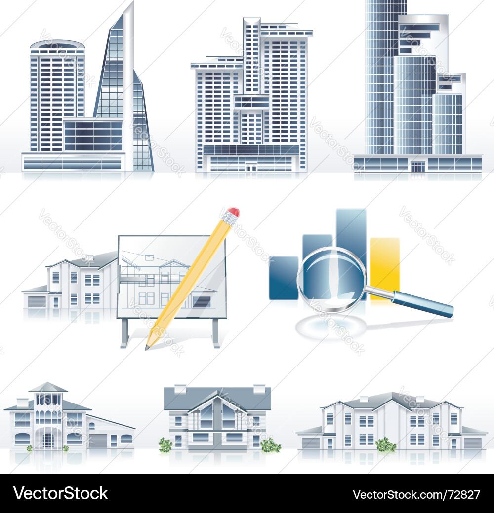 Architecture Icon Set vector image