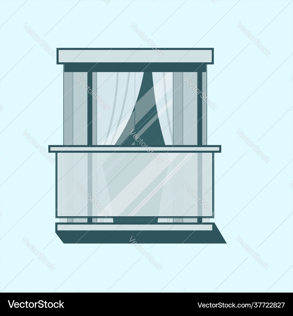 Balcony linear outline architecture building Vector Image