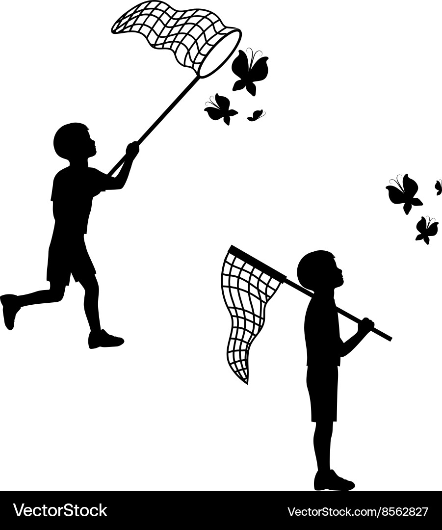 Child with Butterfly Net vector image