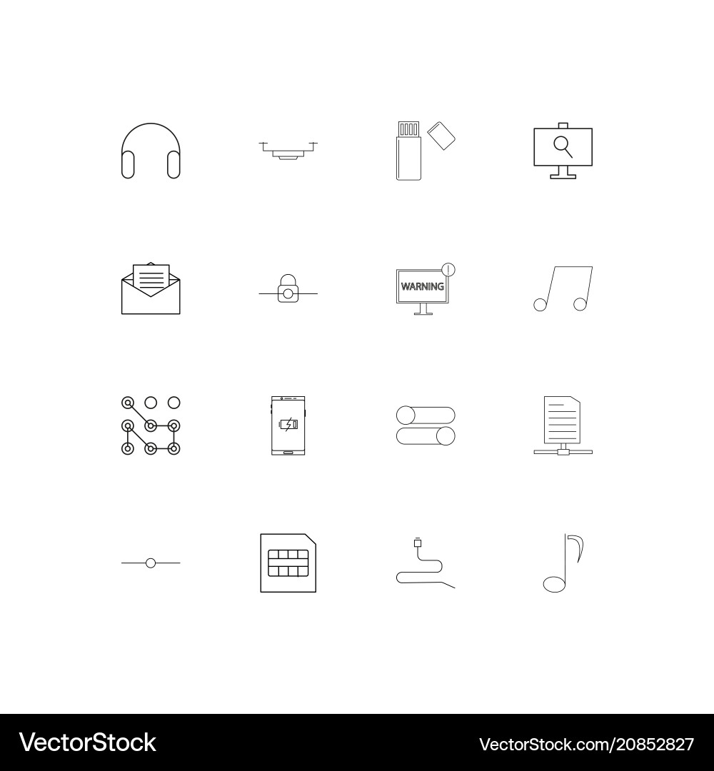 Devices linear thin icons set outlined simple Vector Image