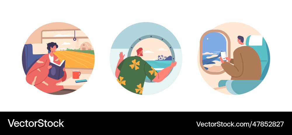 Isolated round icons or avatars of characters Isolated round icons or avatars of characters vector image