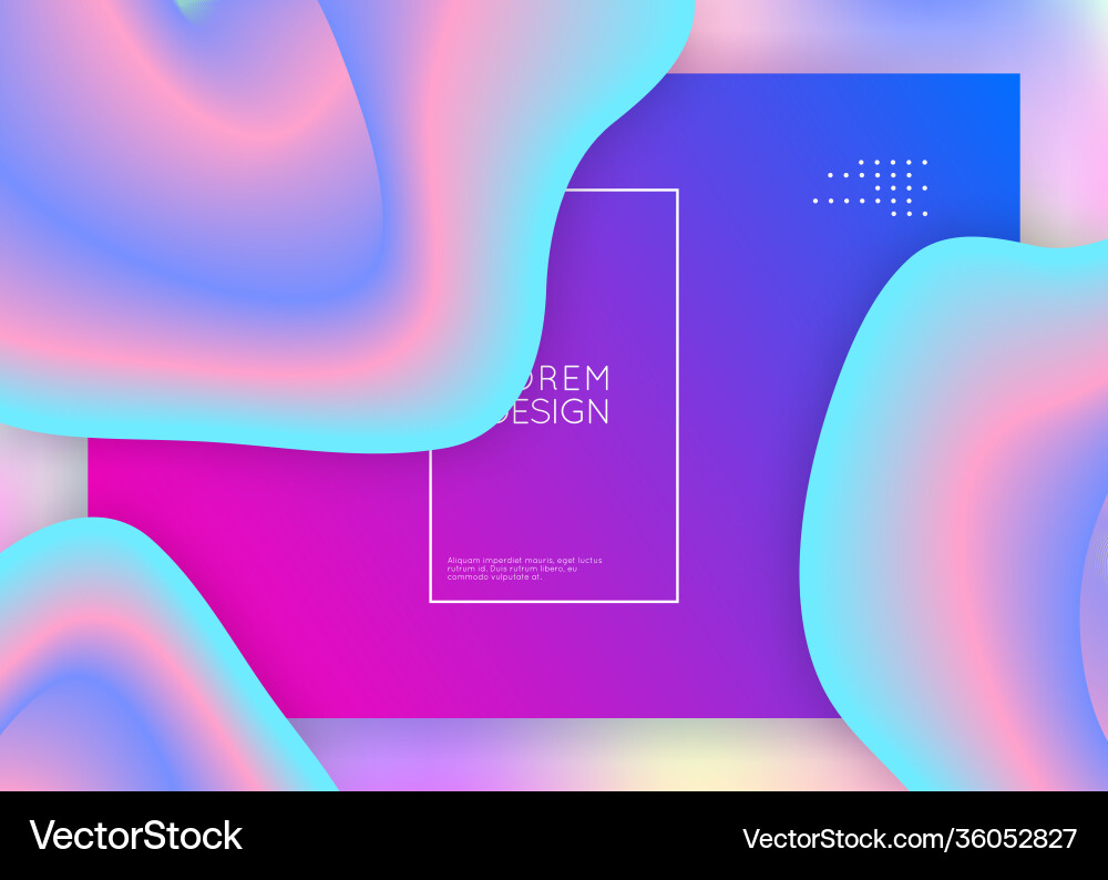 Landing page with liquid dynamic elements Landing page with liquid dynamic elements Vector Image