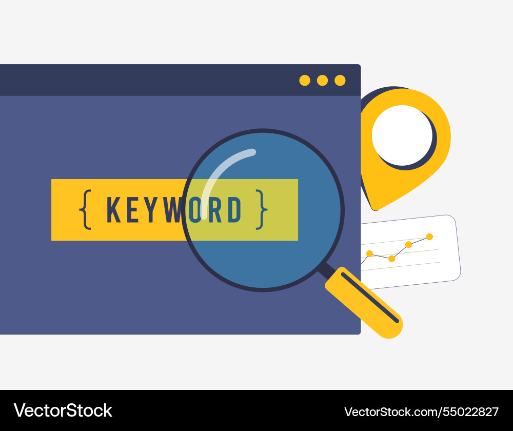 Local seo keyword optimization with search bar vector image