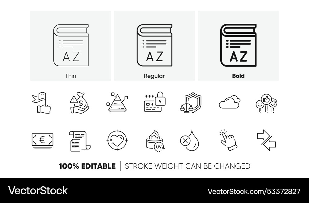 Lock pyramid chart and like line icons for web Lock pyramid chart and like line icons for web vector image