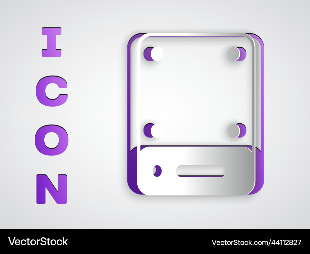 Paper cut server data web hosting icon isolated Paper cut server data web hosting icon isolated vector image