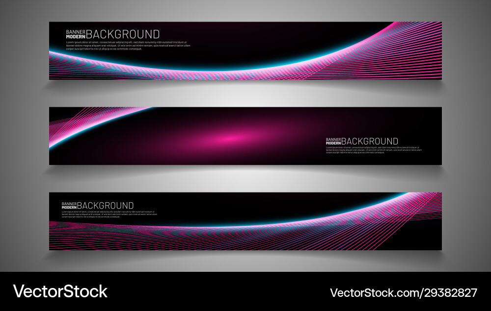 Rectangular banner design with line curved Vector Image