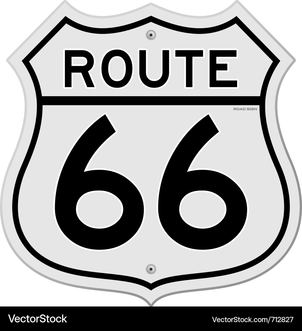 Route 66 Sign - Classic Americana Vector Image