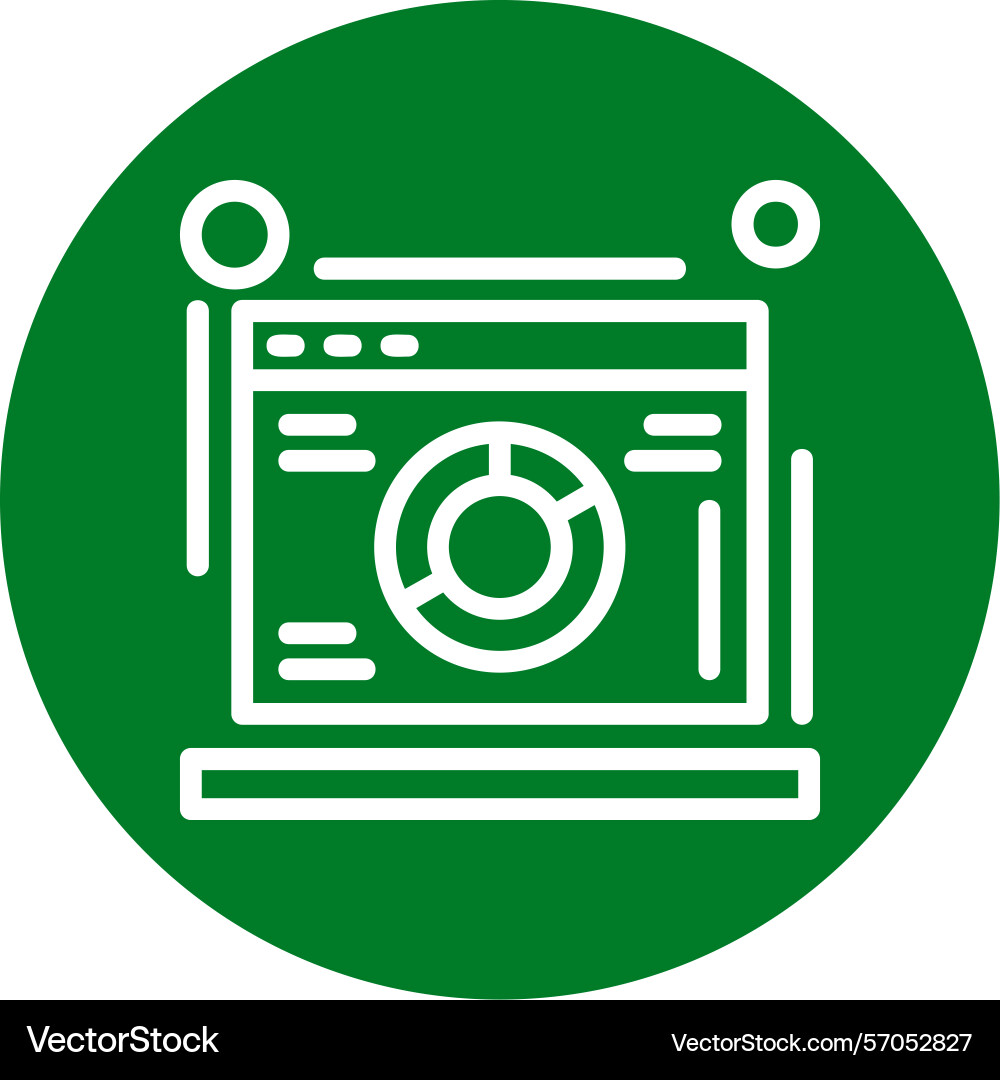 Web analytics line circle style icon design Vector Image