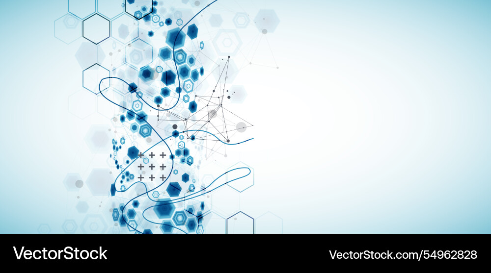 Abstract hexagon background with plexus effect Abstract hexagon background with plexus effect Vector Image