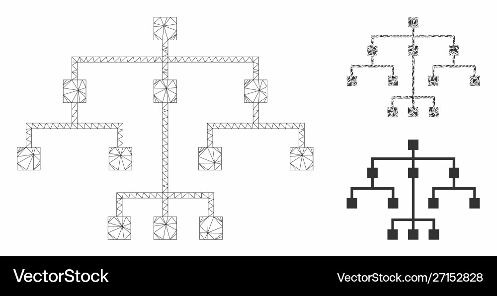 Algorithmischer Baum Mesh 2d Modell und Dreieck Algorithmischer Baum Mesh 2d Modell und Dreieck vektorbild