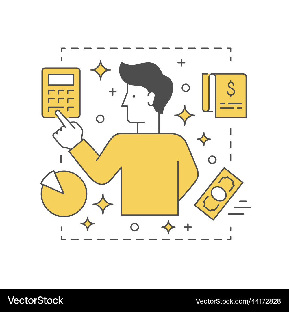 Calculating process or budget line concept Calculating process or budget line concept vector image