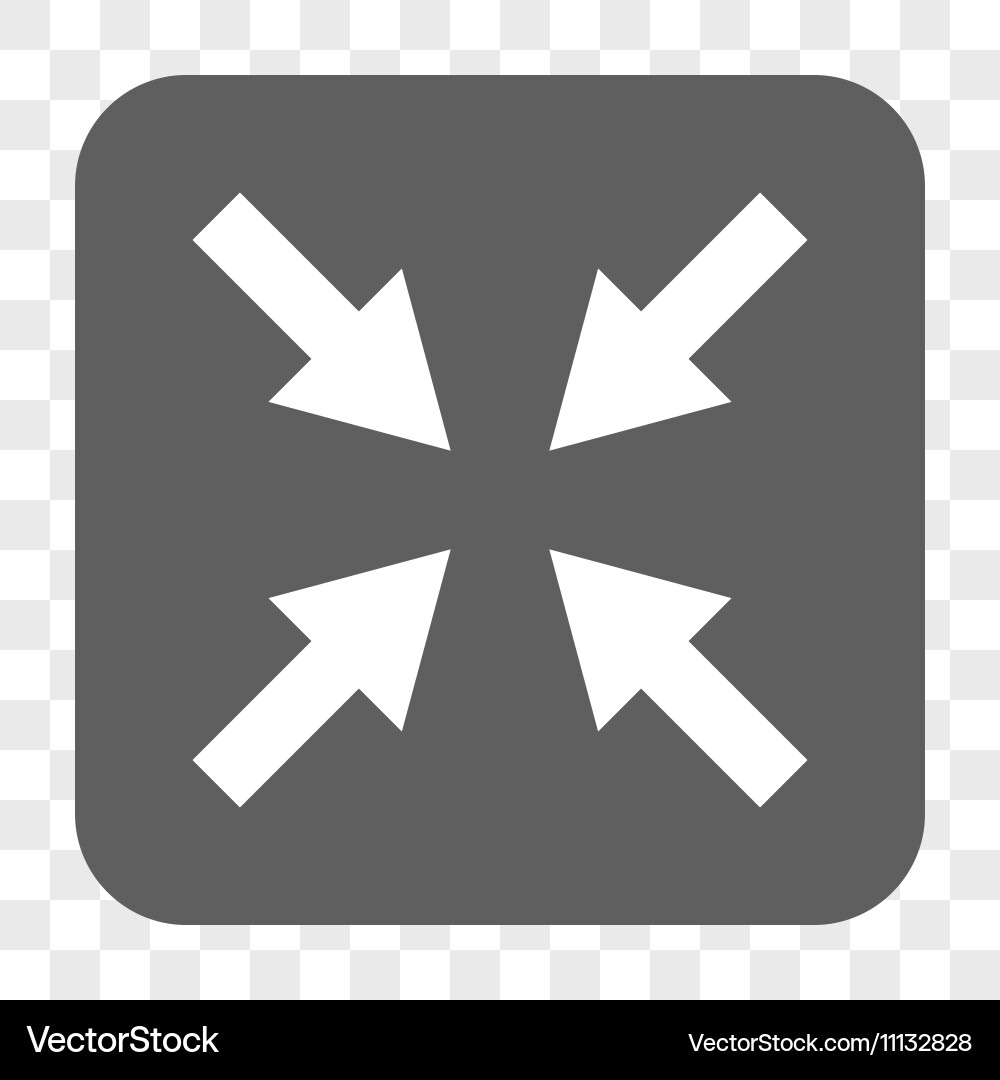 Compress arrows rounded square button vector image
