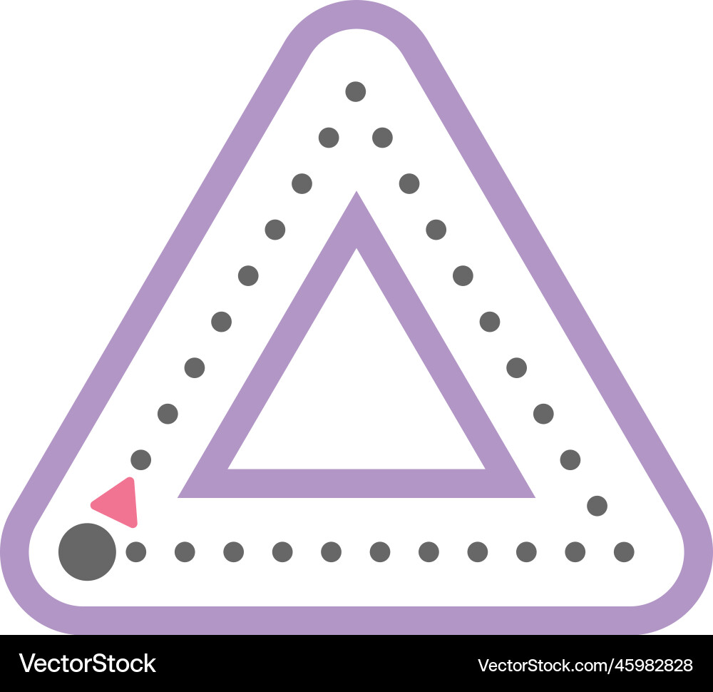 Dotted triangle shape for tracing lines Dotted triangle shape for tracing lines vector image