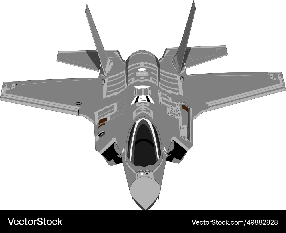 F 35a Stealth Kämpfer Frontansicht Zeichnung Vektorbild