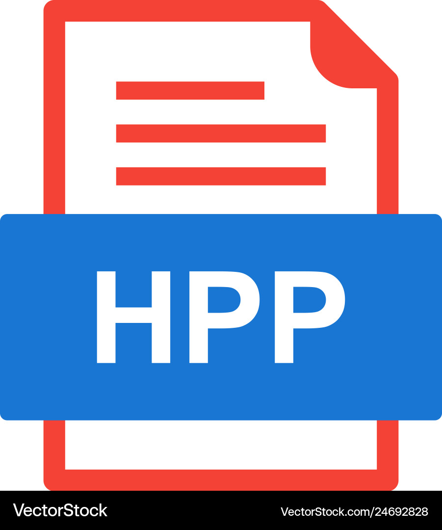 Hpp file document icon vector image