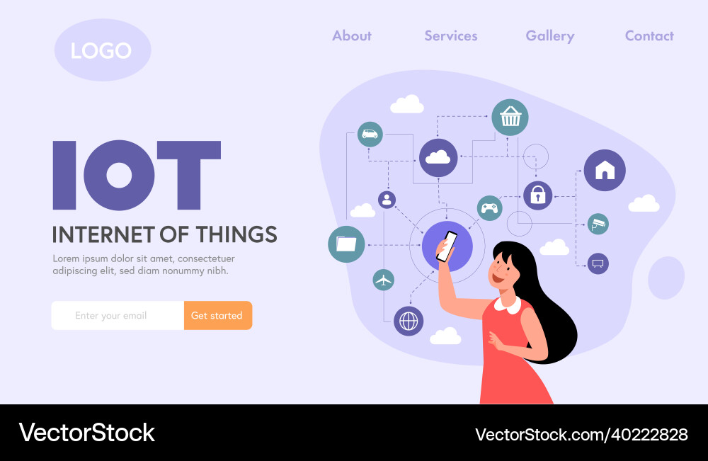 Internet of things iot smart connection Vector Image