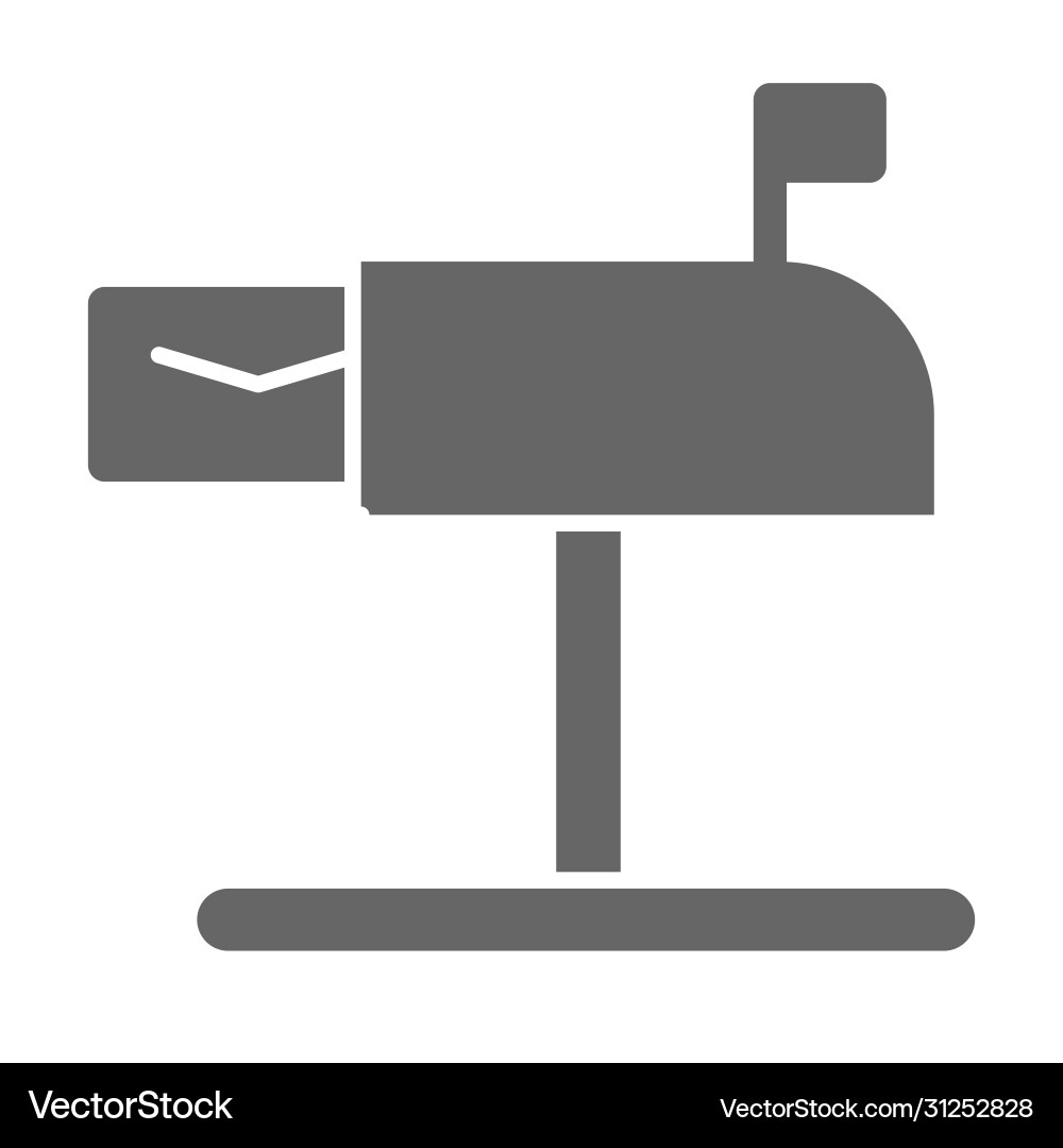 Letter in mailbox solid icon delivery service Letter in mailbox solid icon delivery service Vector Image