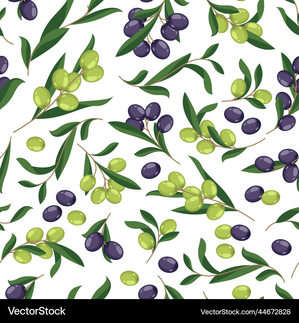 Olive pattern seamless background with olives Olive pattern seamless background with olives vector image