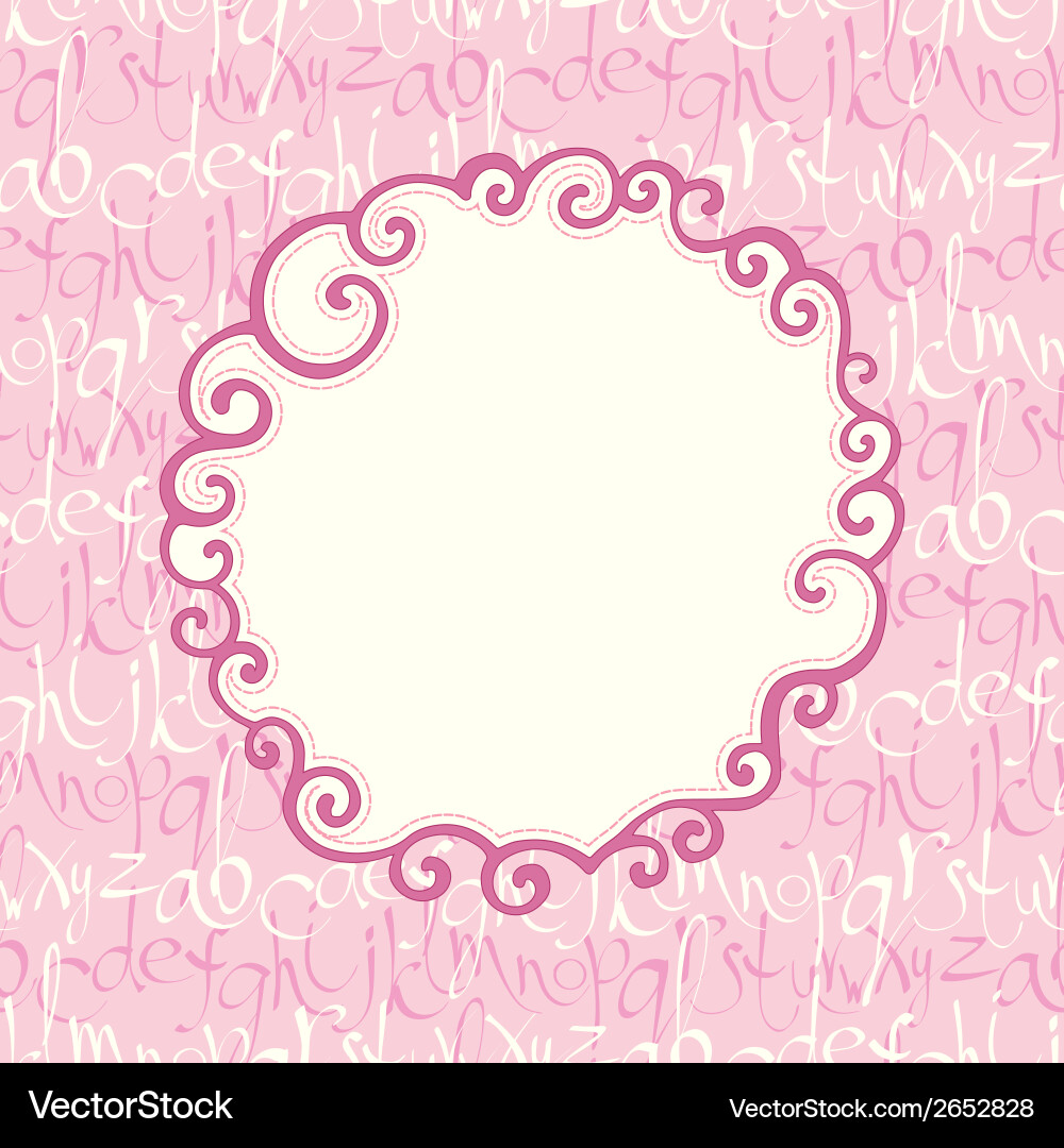 Seamless pattern with hand drawn letters and frame Vector Image