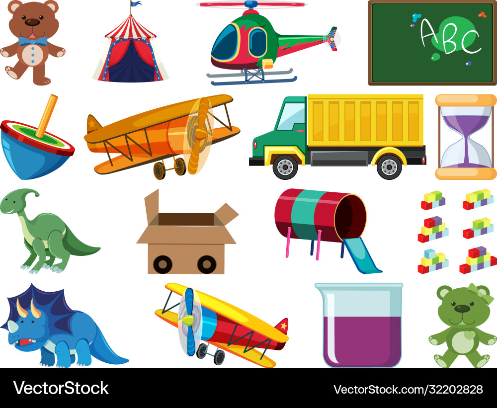 Set various objects cartoon Set various objects cartoon vector image