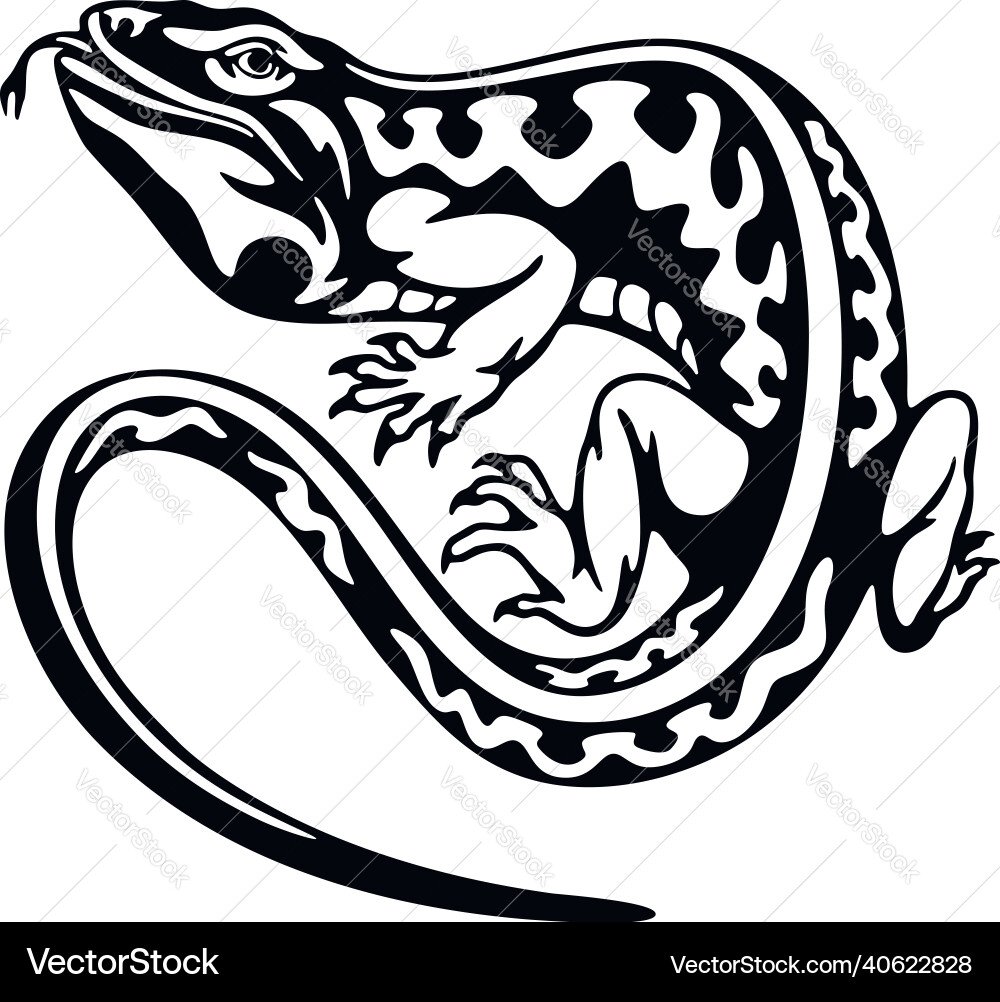 Varan - reptiles of the wild wildlife stencil vector image