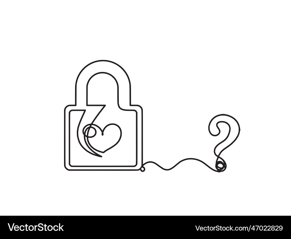 Abstract heart-lock with question mark Abstract heart-lock with question mark vector image
