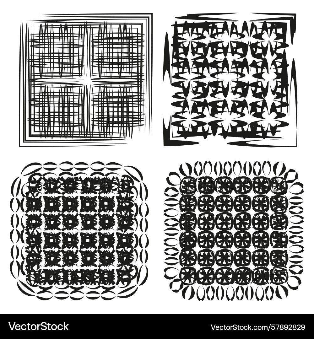 Abstract square patterns geometric designs grid Vector Image