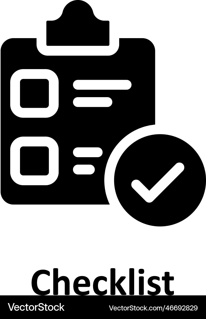 Checklist solid icons simple stock vector image