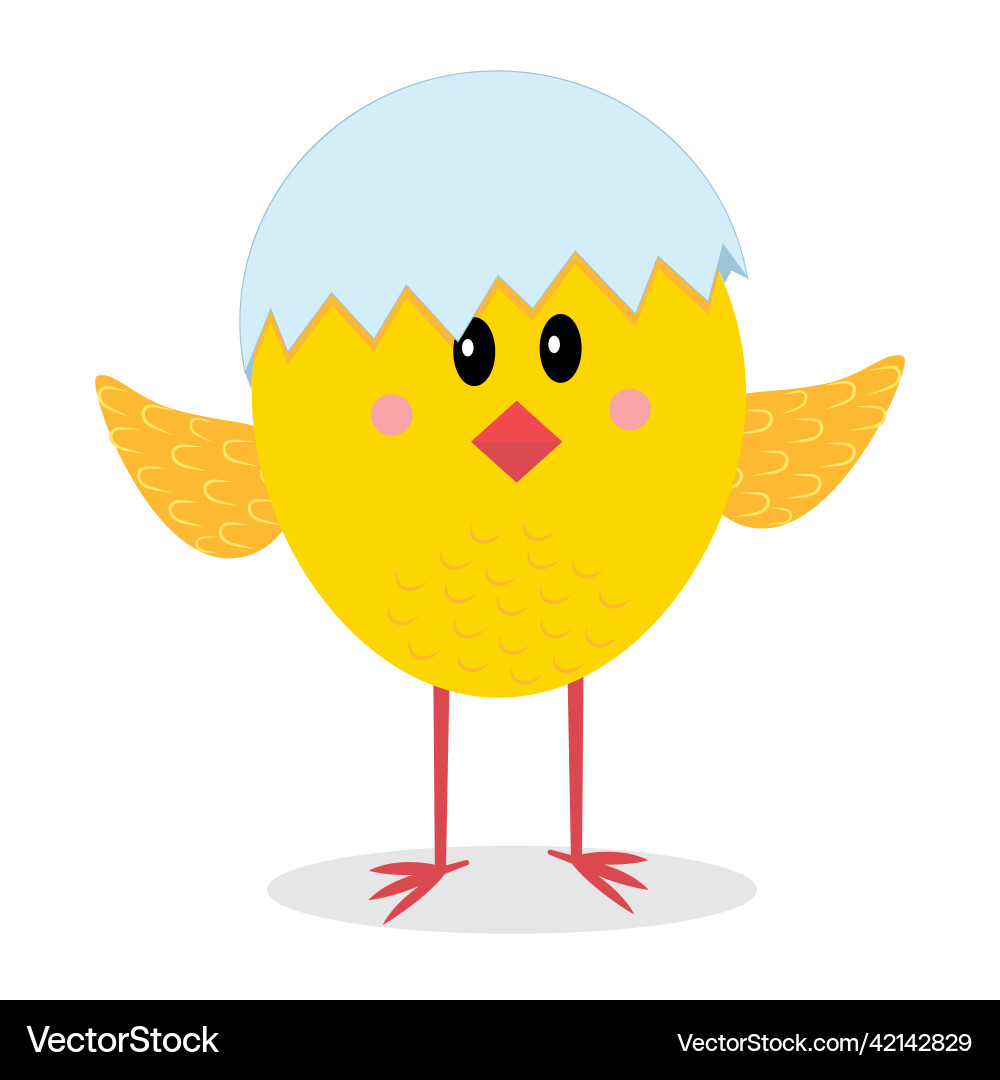 Chicken with a shell on its head isolated Vector Image