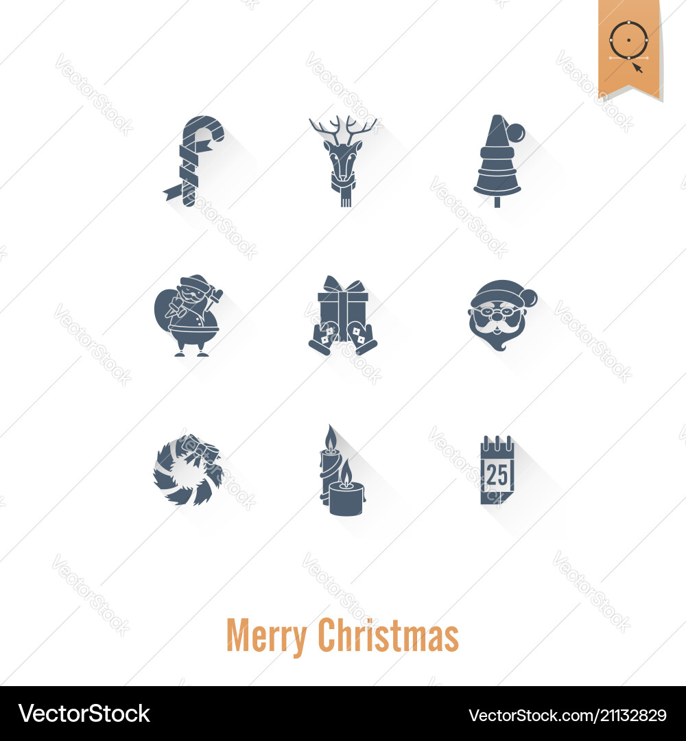 Christmas and winter icons collection Christmas and winter icons collection vector image