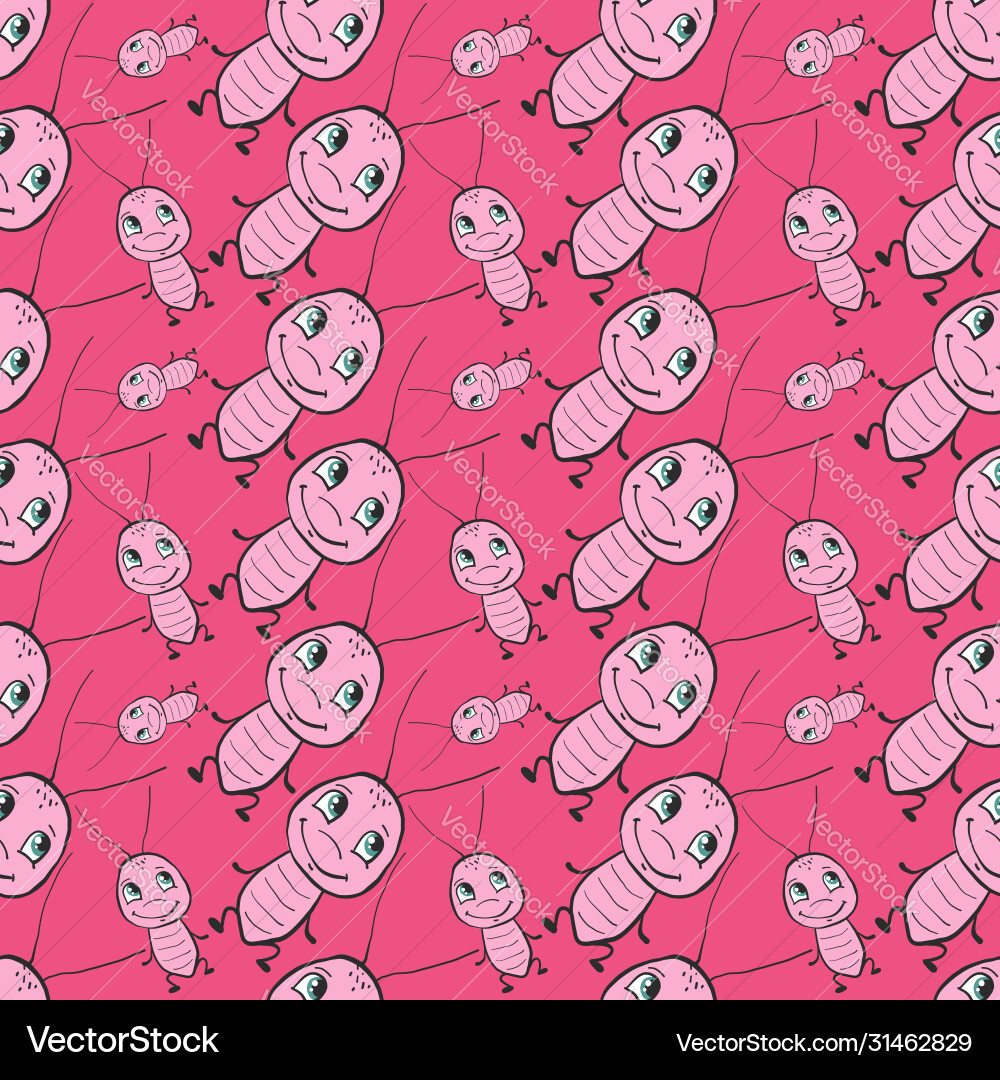 Cockroach pattern on white background Vector Image