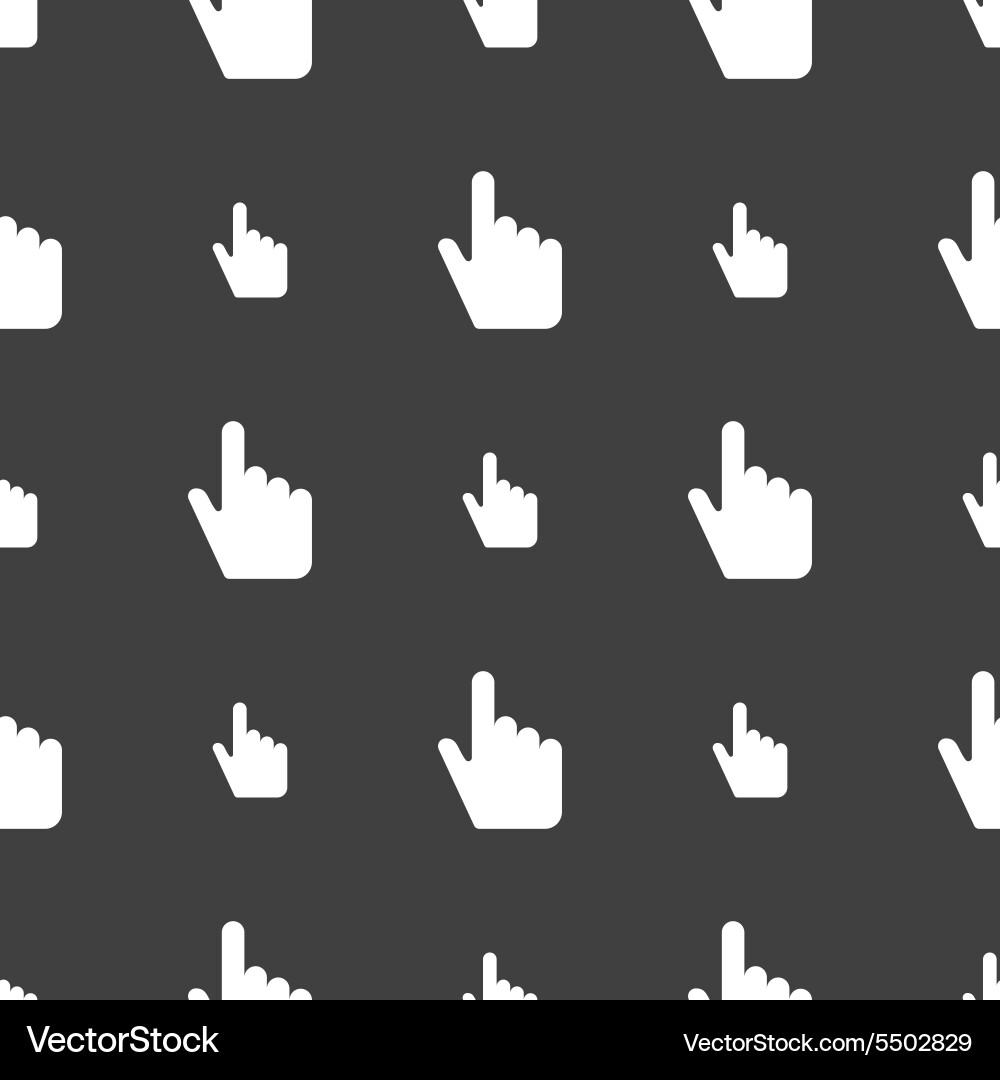 Cursor icon sign seamless pattern on a gray vector image