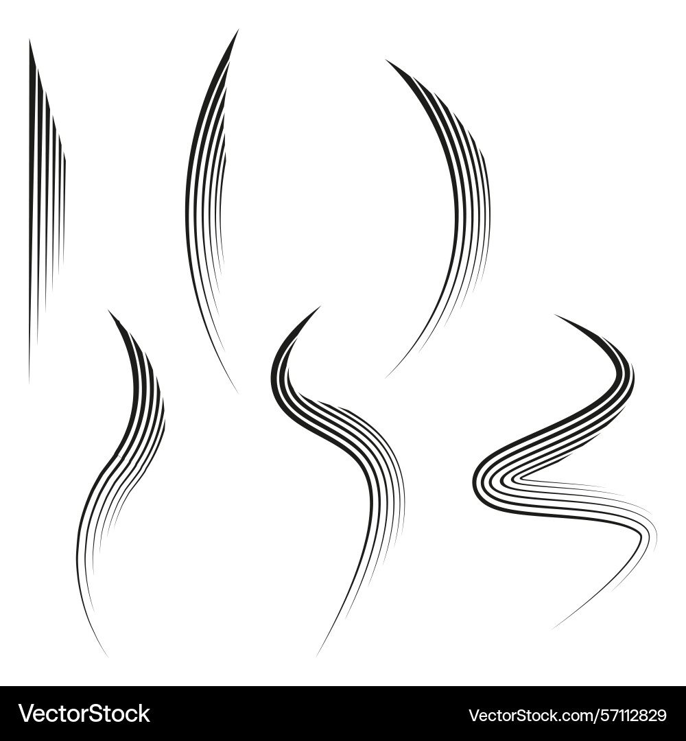 Curved shape icons flowing lines elegant abstract Curved shape icons flowing lines elegant abstract vector image