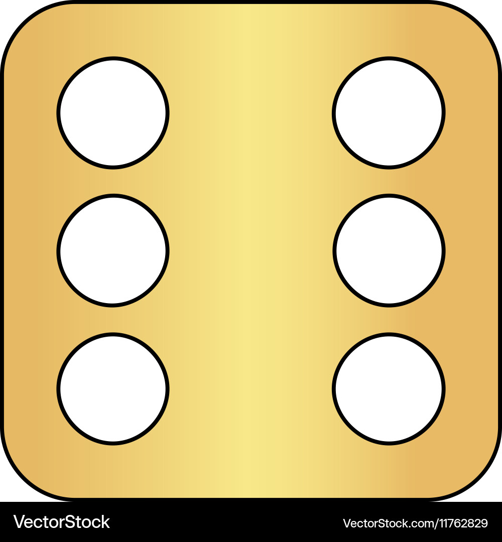 Dice 6 computer symbol vector image