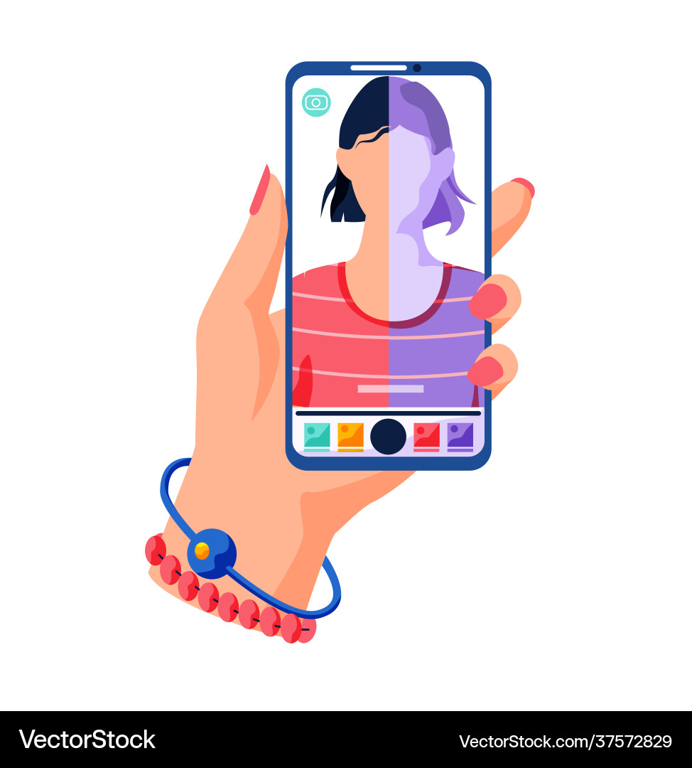 Filters for selfie screen interface photo frame Vector Image