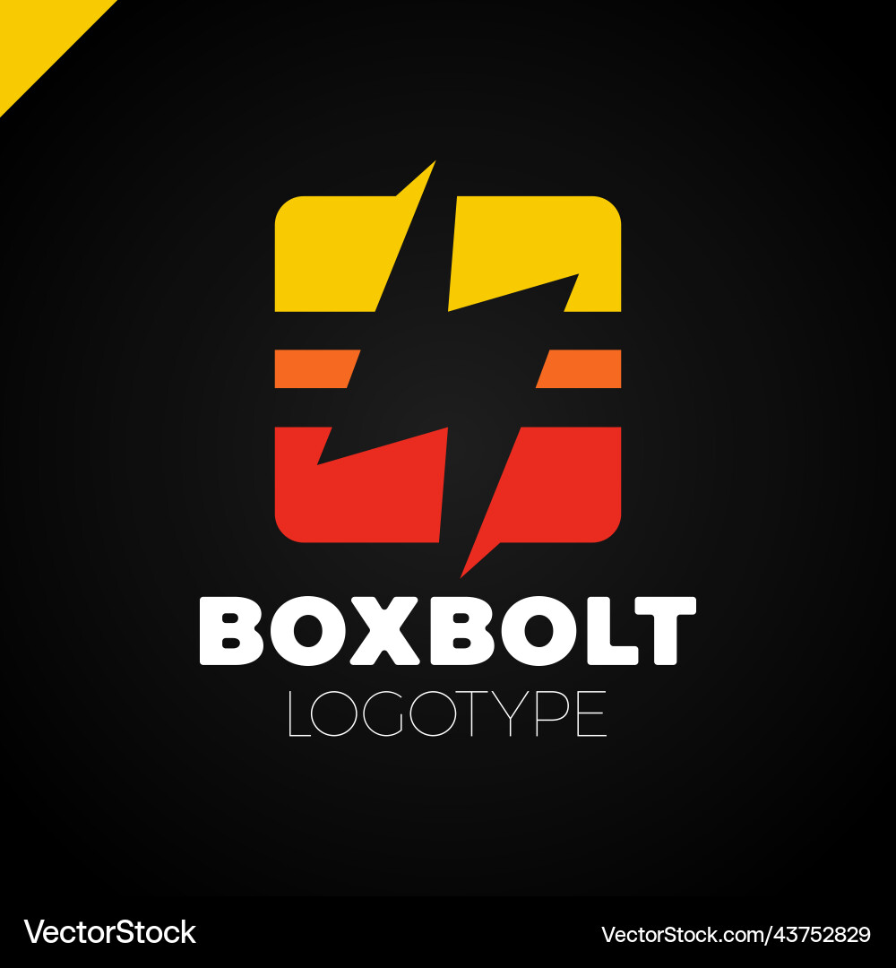 Flash icon abstract design template in square Vector Image