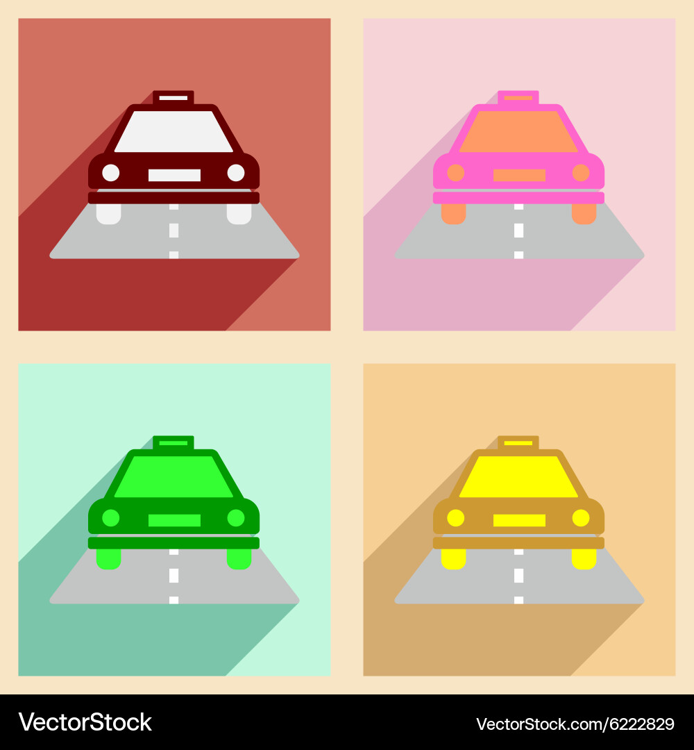 Flat with shadow concept and mobile application Vector Image