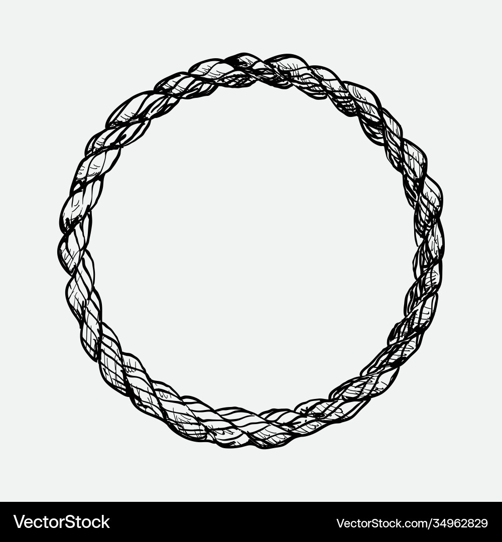 Hand Drawn Rope Frame Template Royalty Free Vector Image