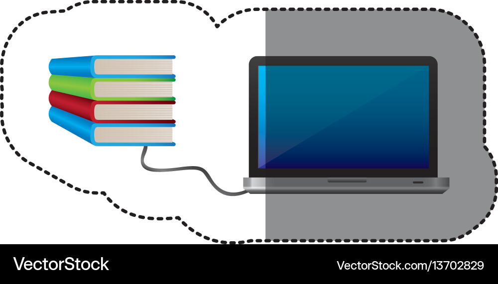 Knowledge online in computer books vector image