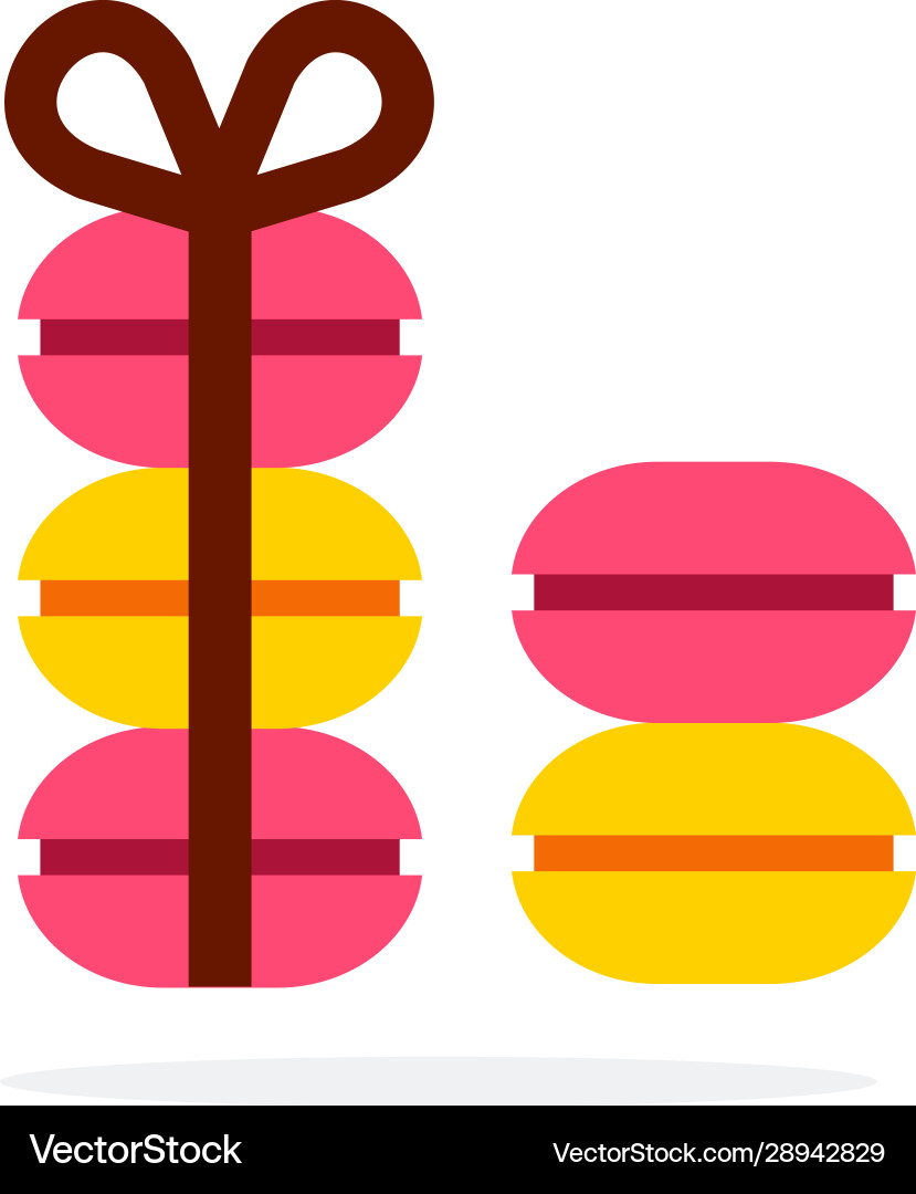 Macaroons flat material design isolated object Vector Image