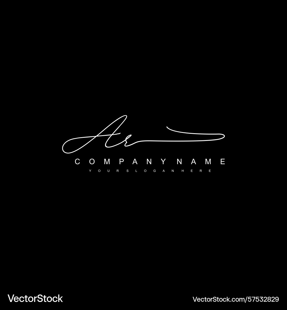 Minimal signature logo design with ar initials Vector Image