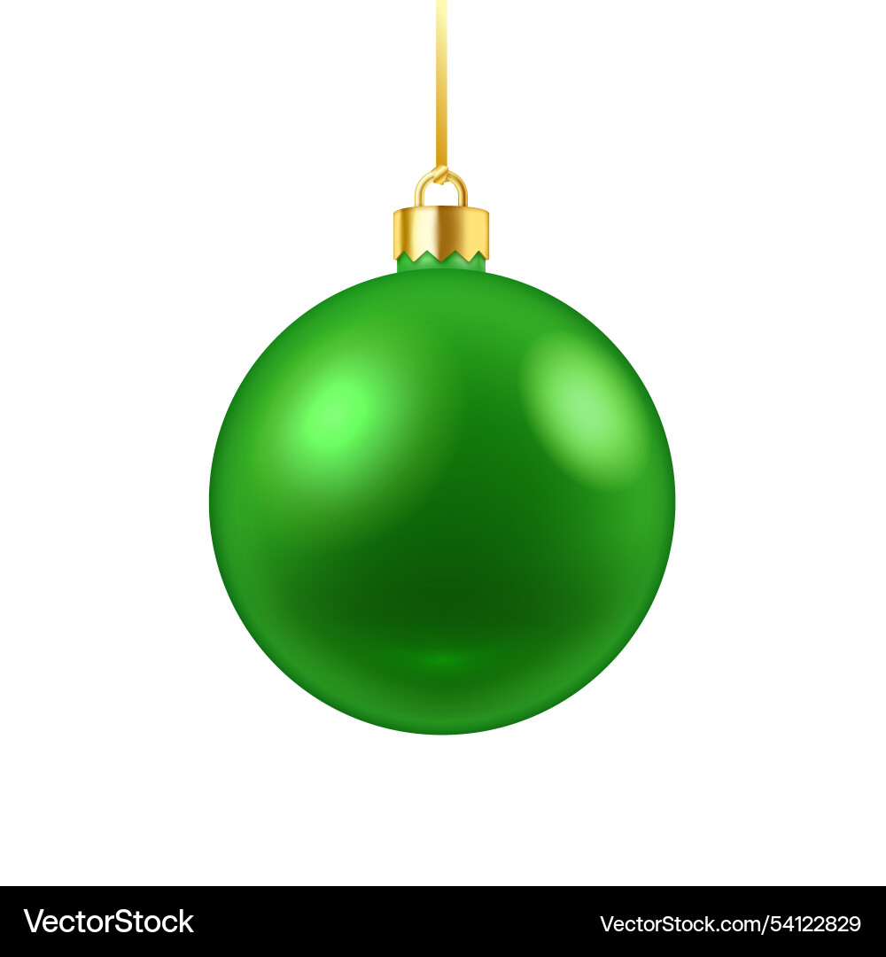 Mockup green christmas bauble realistic Mockup green christmas bauble realistic vector image