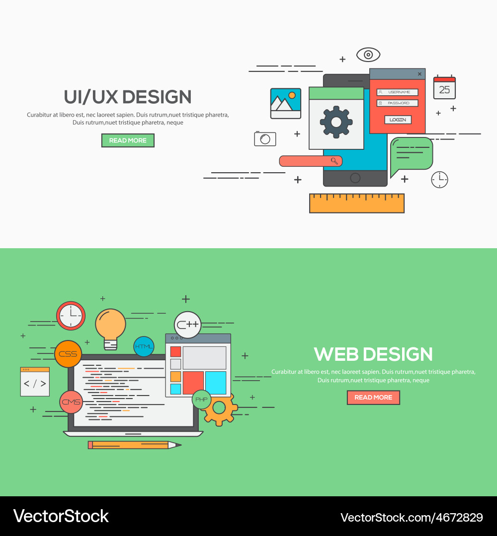 Moderne Linie Icons - Web & UI Konzepte vektorbild