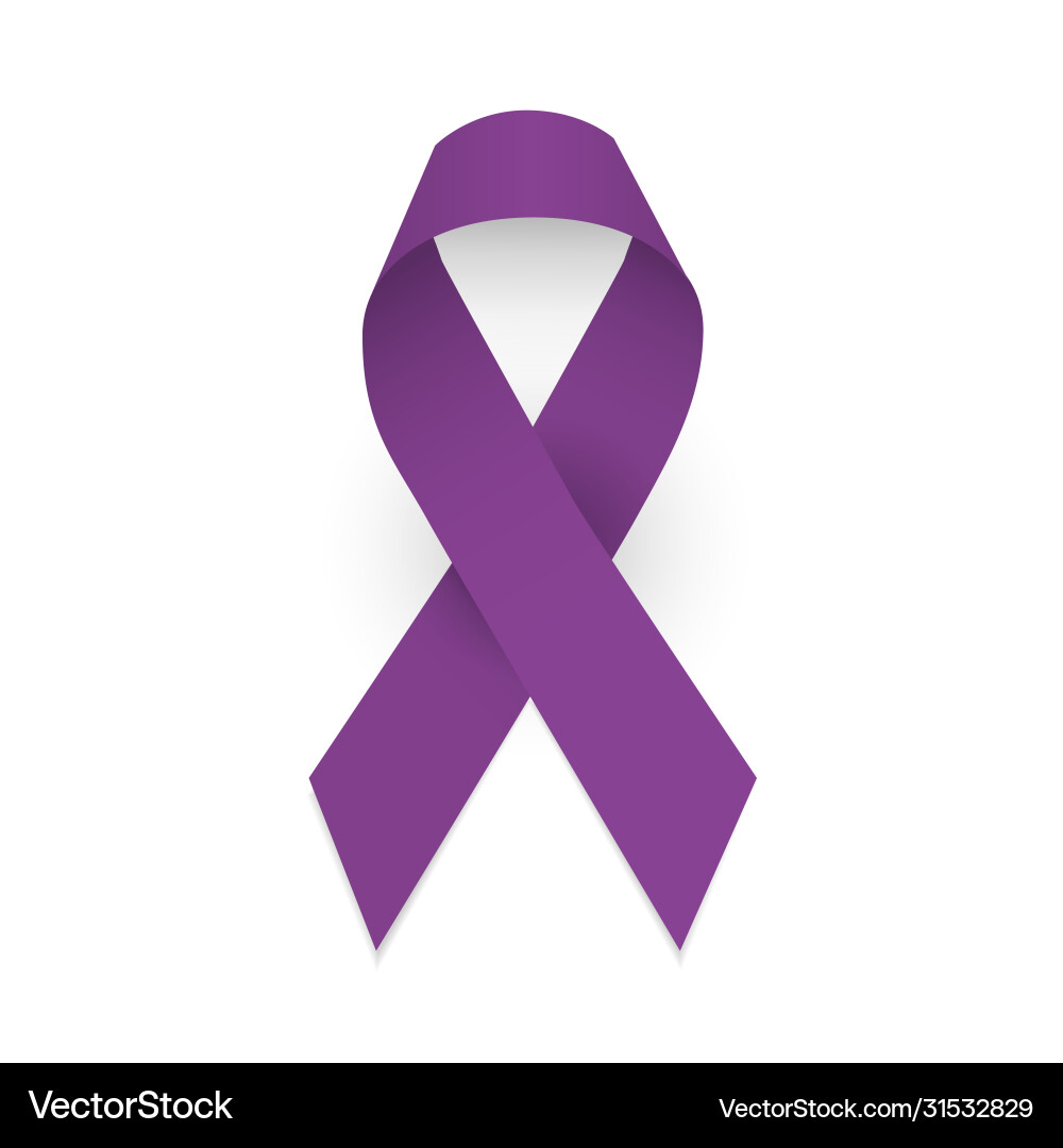 Purple Awareness Ribbon - Domestic Violence Vector Image