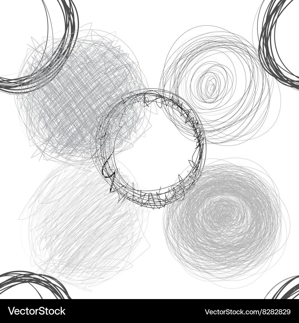 Scribble circles seamless pattern Vector Image