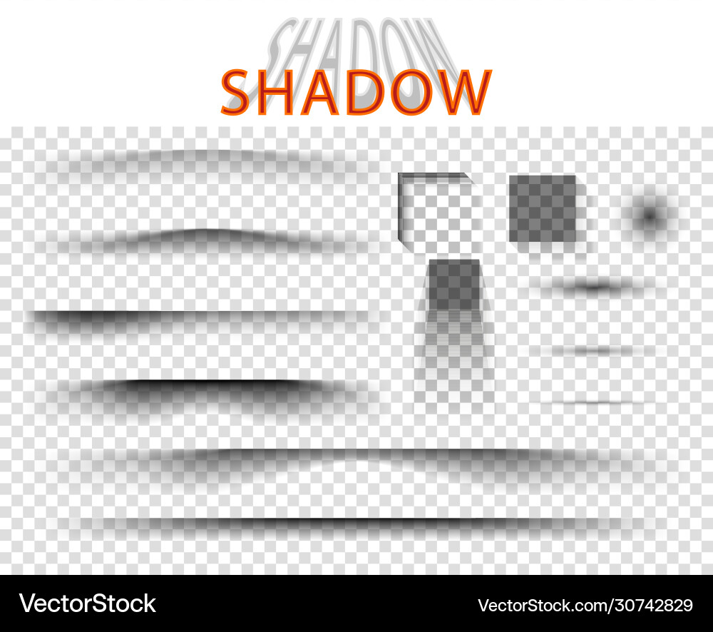 Set linear square and oval shadows vector image