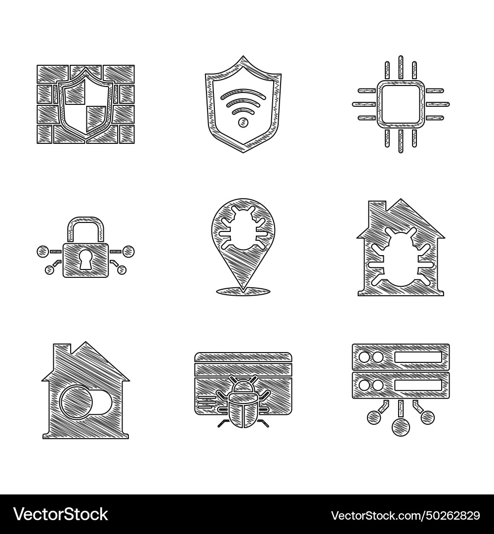 Set system bug in credit card server data web Set system bug in credit card server data web Vector Image
