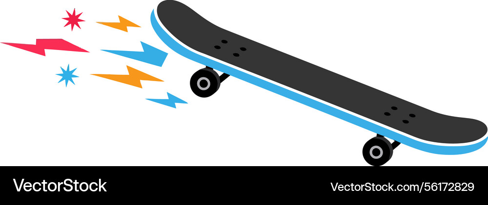 Skateboard in dynamic motion with colorful speed Skateboard in dynamic motion with colorful speed Vector Image