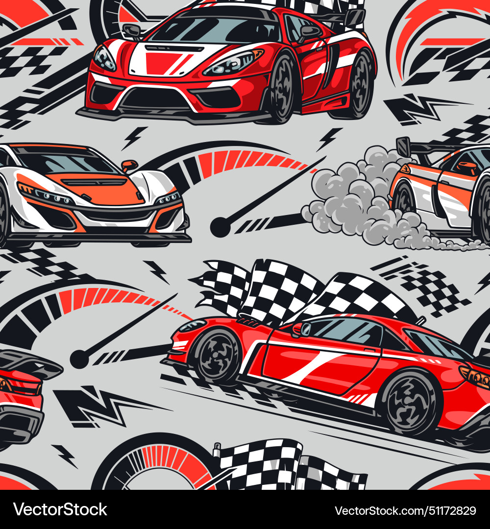 Speed racing colorful pattern seamless Vector Image